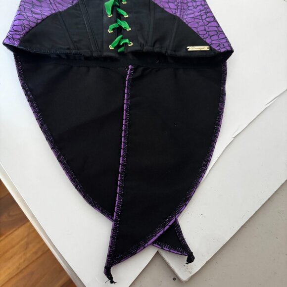 DC Comics The Joker Lace up Halter Top Small Purple Green Corset Costume Cosplay - Picture 6 of 12